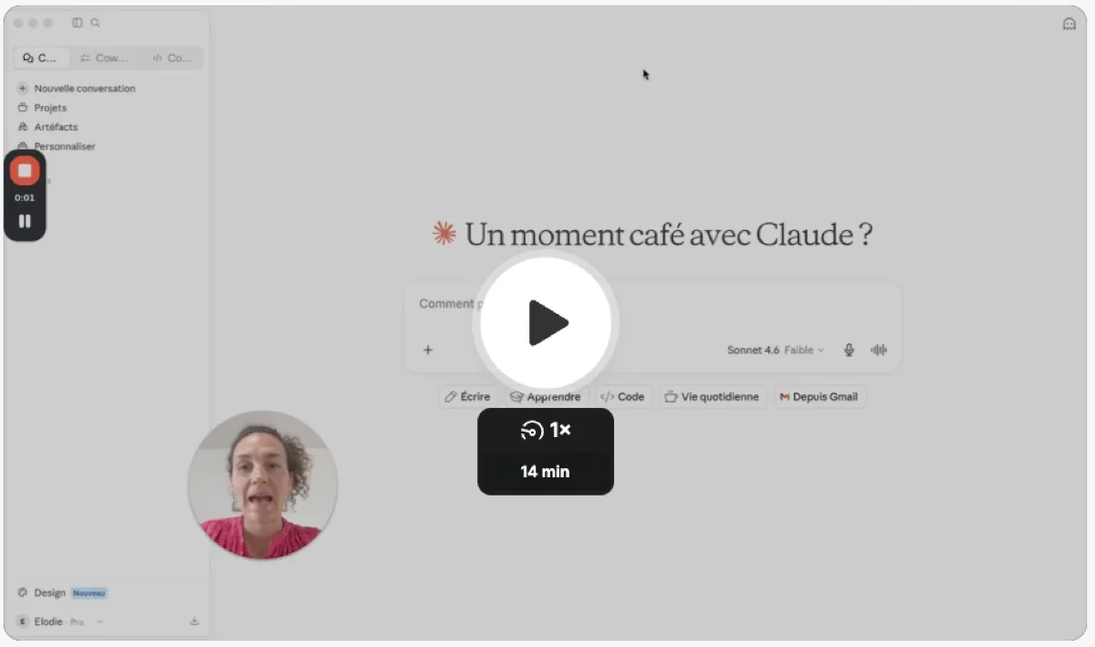Un module vidéo e-learning du bootcamp Colaboria, dans l'interface Claude