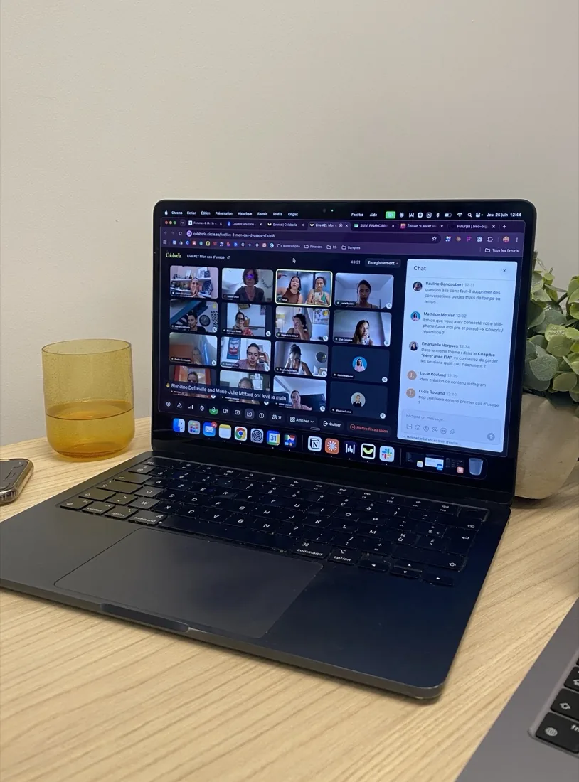 Un live du bootcamp Colaboria en visioconférence avec la cohorte